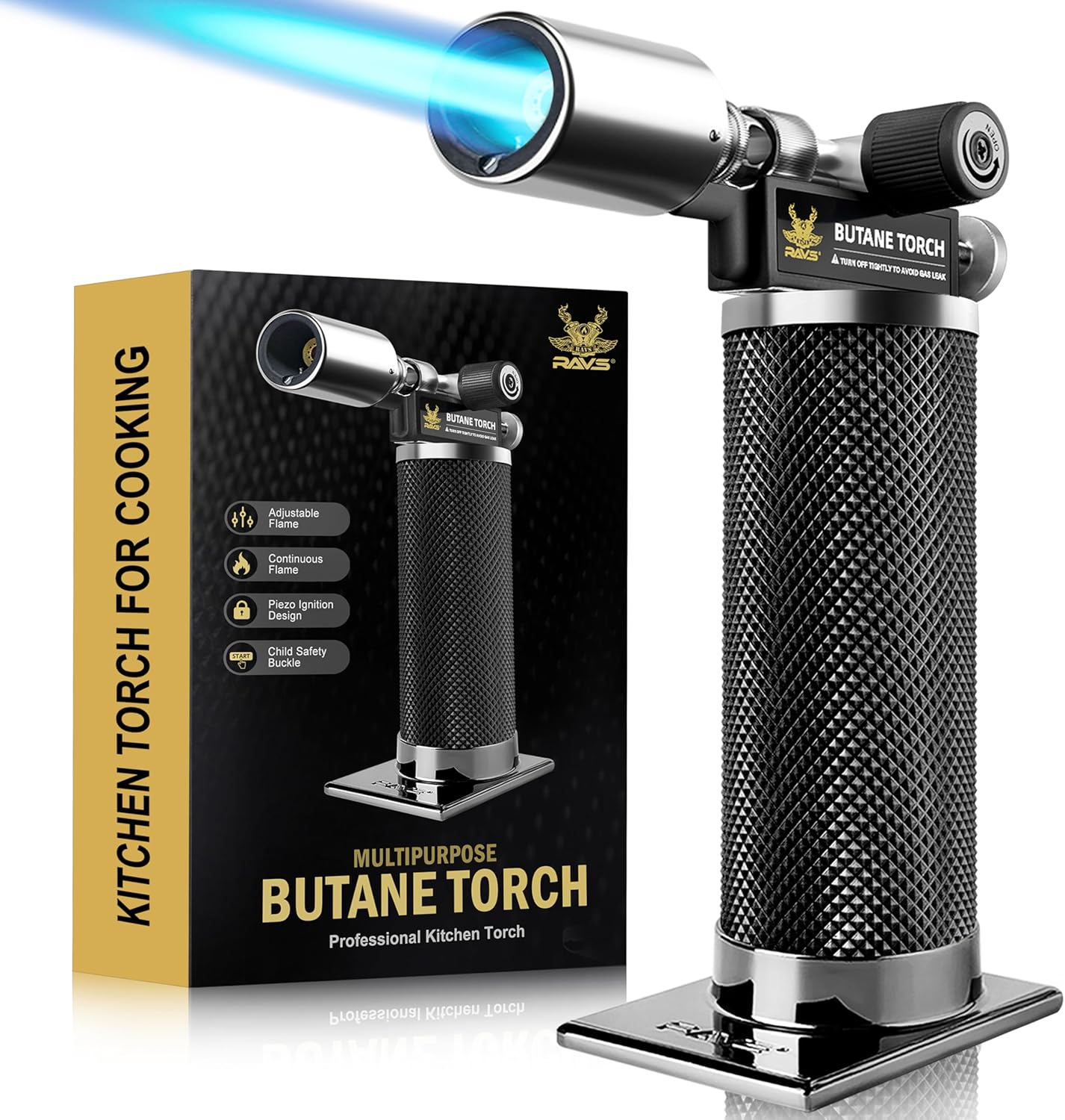 RAVS Butane Torch Lighter, Premium Metal Kitchen Torch