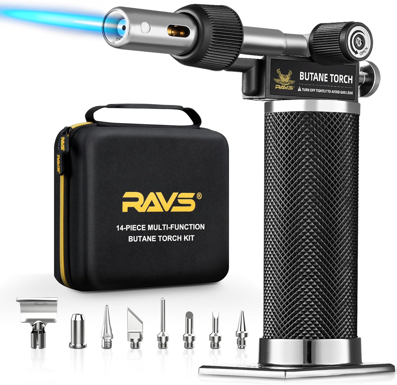 RAVS Butane Soldering Iron Kit Cordless, 14-Piece